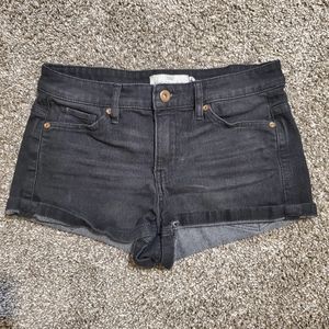 Black jean shorts